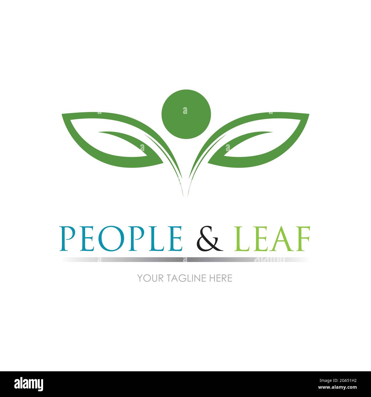 people leaf logo vector illustration design template Stock Vector Image ...
