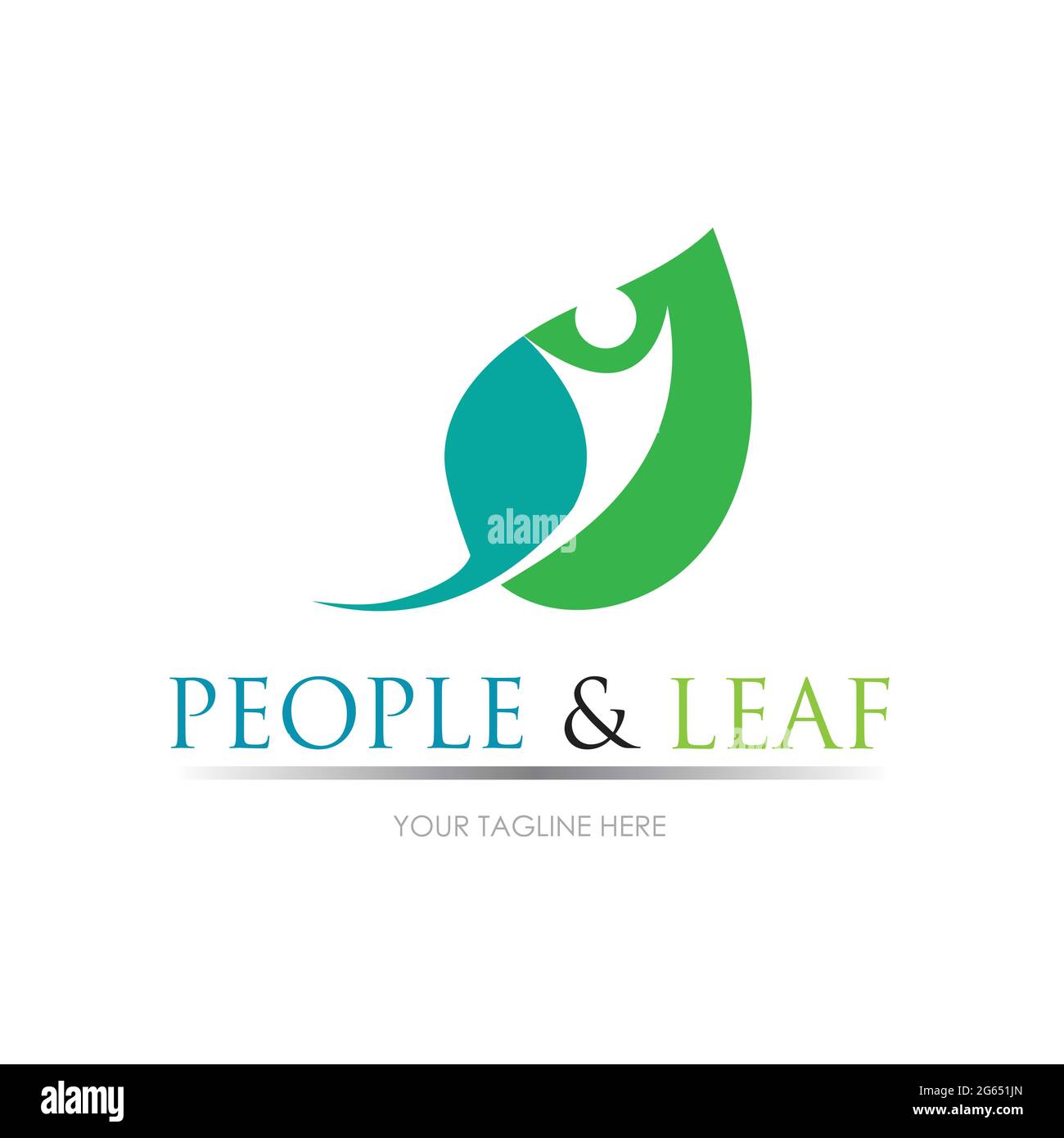 people leaf logo vector illustration design template Stock Vector Image ...