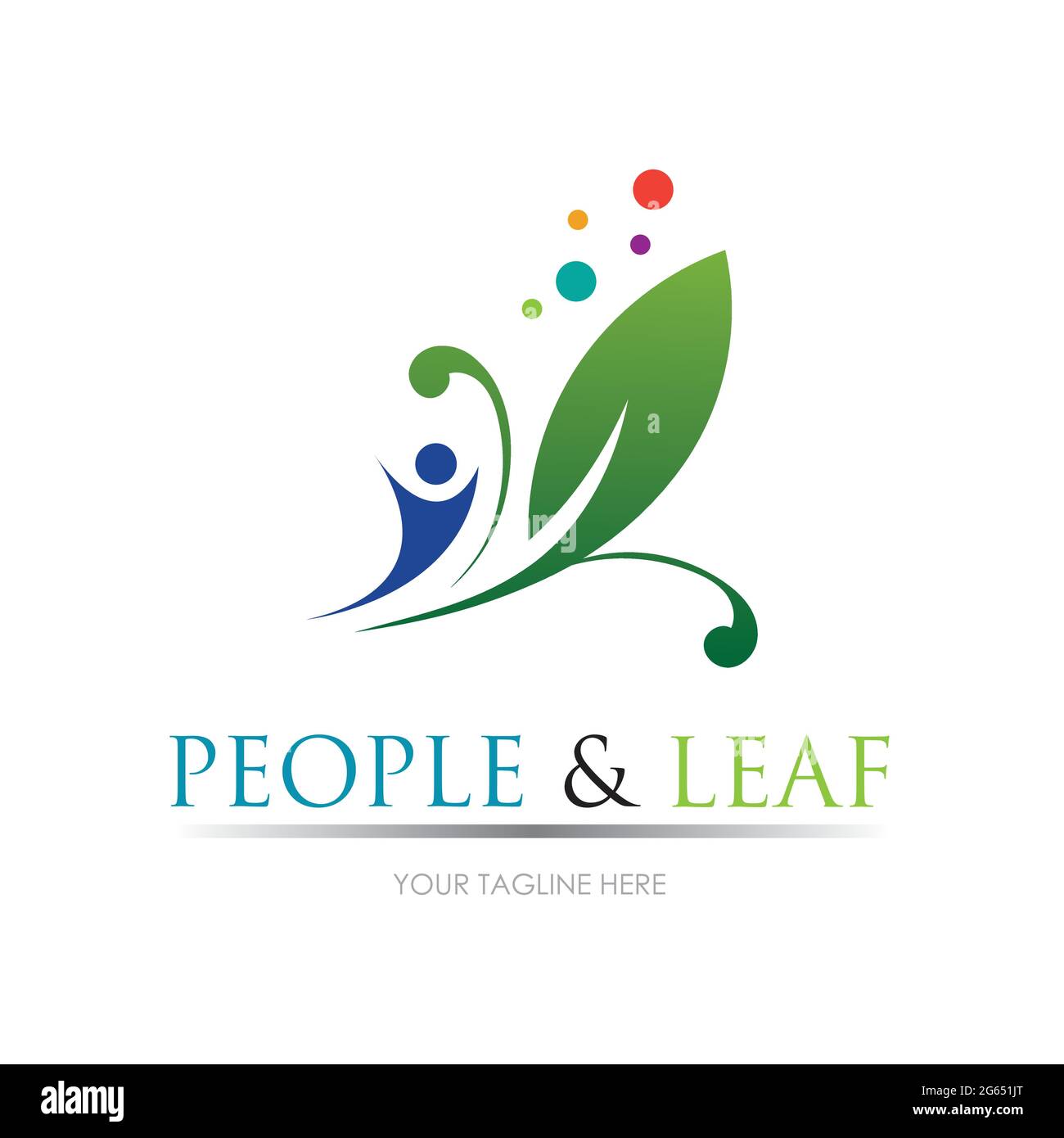 people leaf logo vector illustration design template Stock Vector Image ...