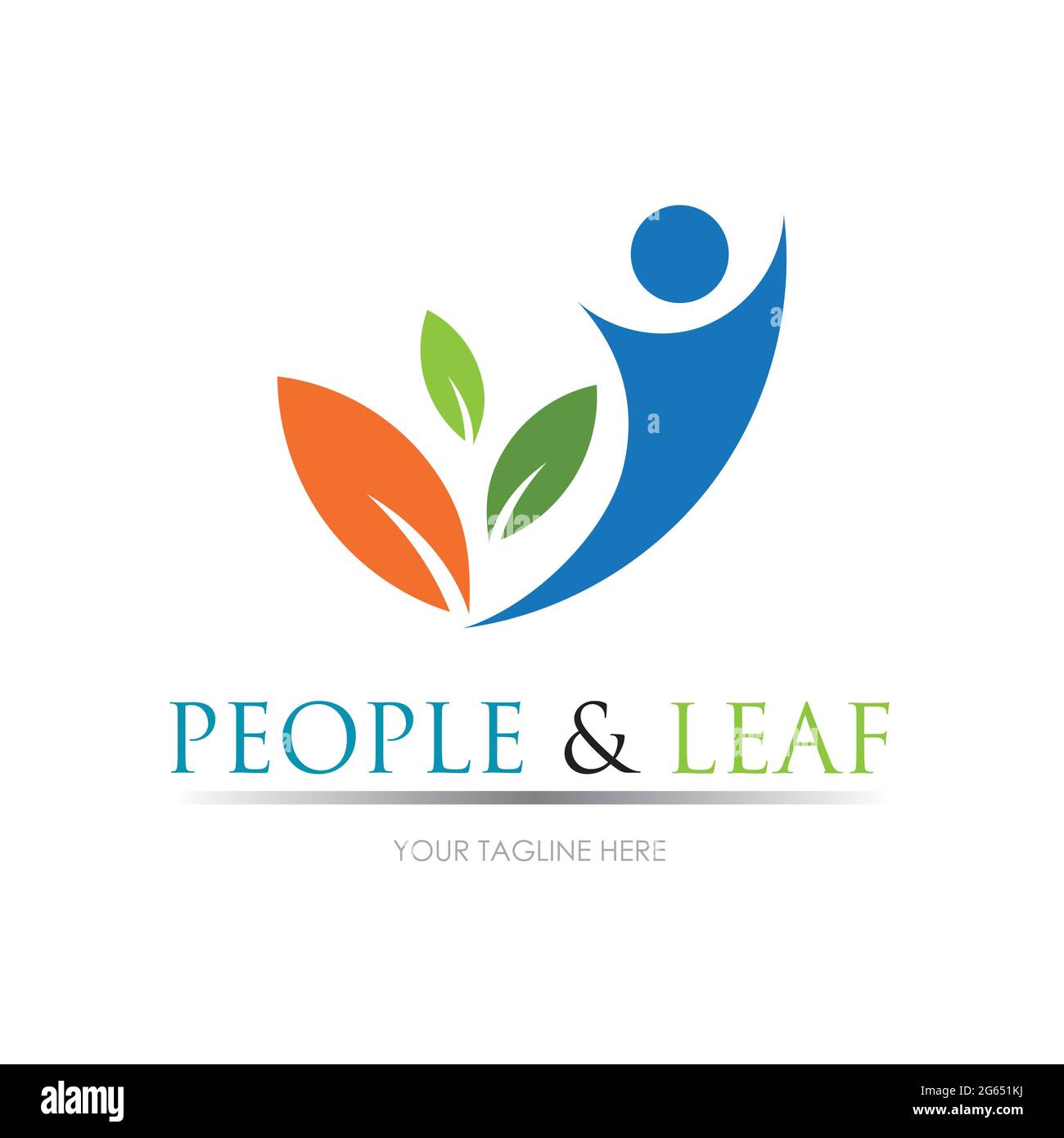 people leaf logo vector illustration design template Stock Vector Image ...