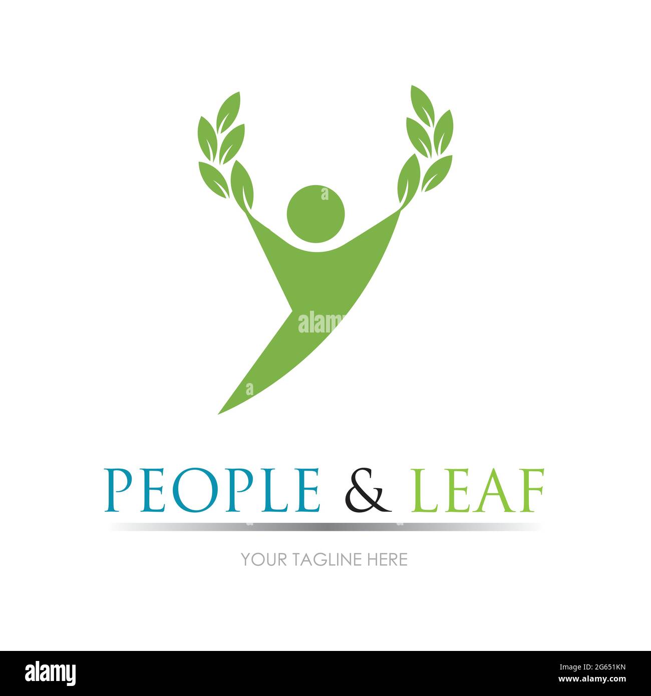 people leaf logo vector illustration design template Stock Vector Image ...