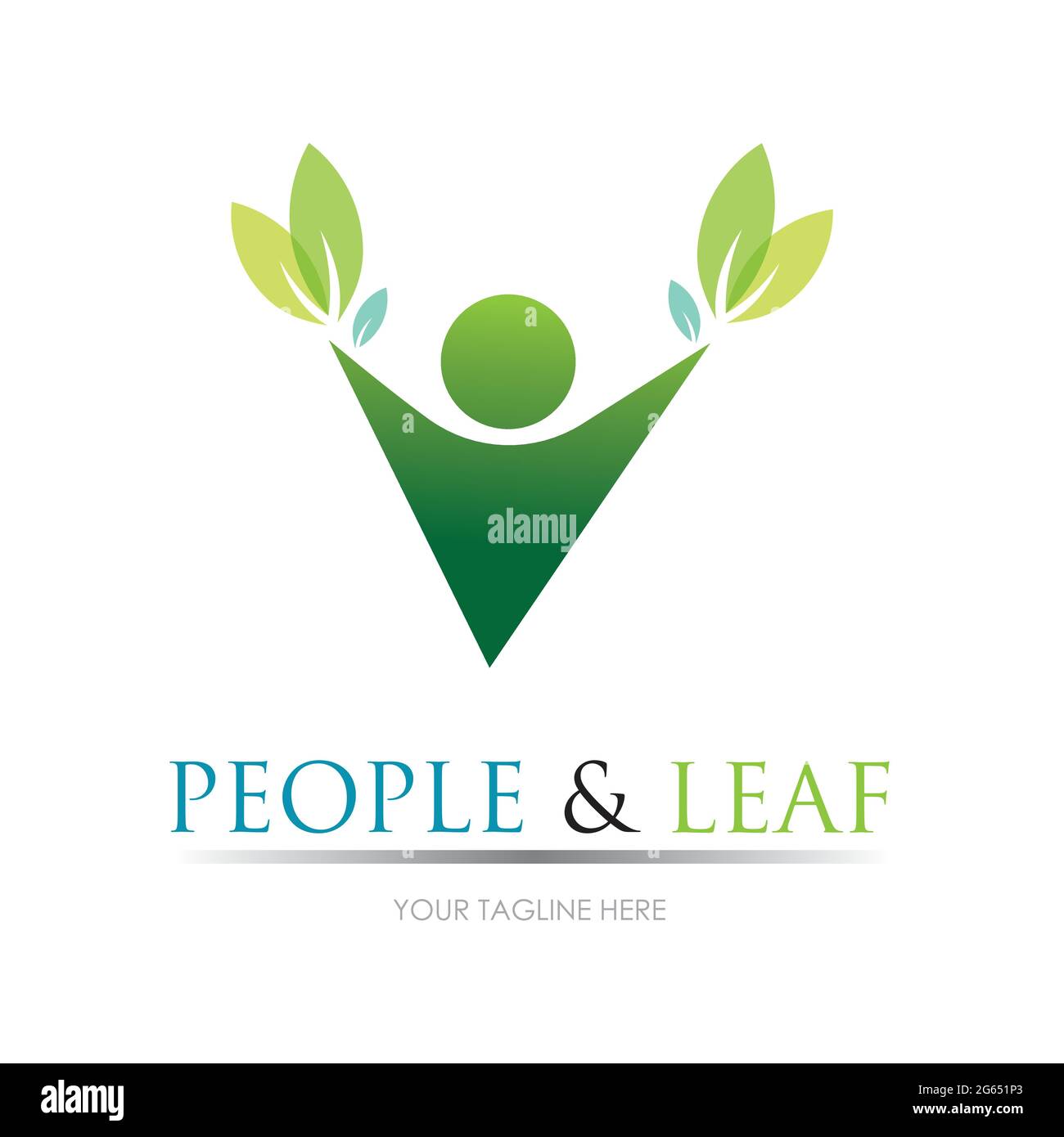 people leaf logo vector illustration design template Stock Vector Image ...