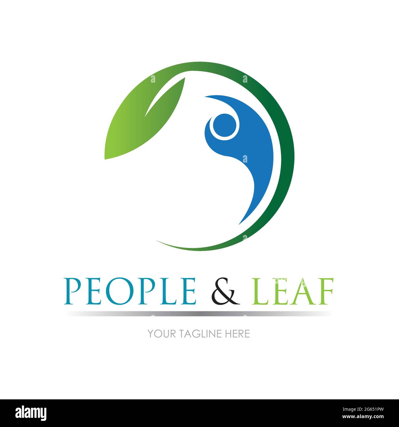 people leaf logo vector illustration design template Stock Vector Image ...