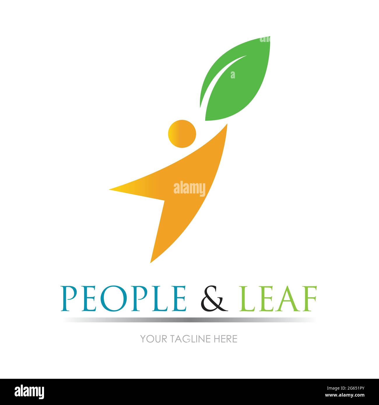 people leaf logo vector illustration design template Stock Vector Image ...