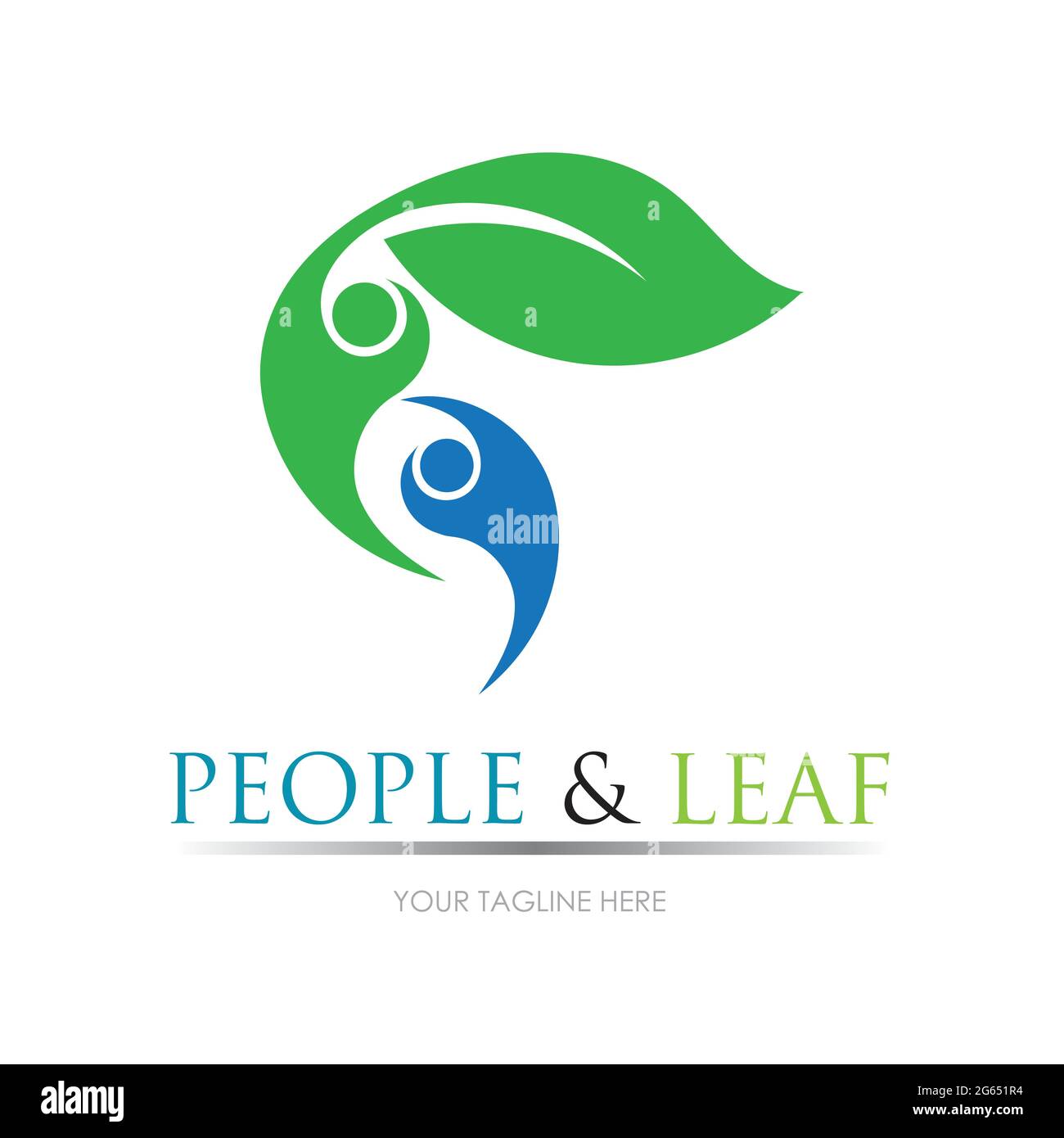 people leaf logo vector illustration design template Stock Vector Image ...