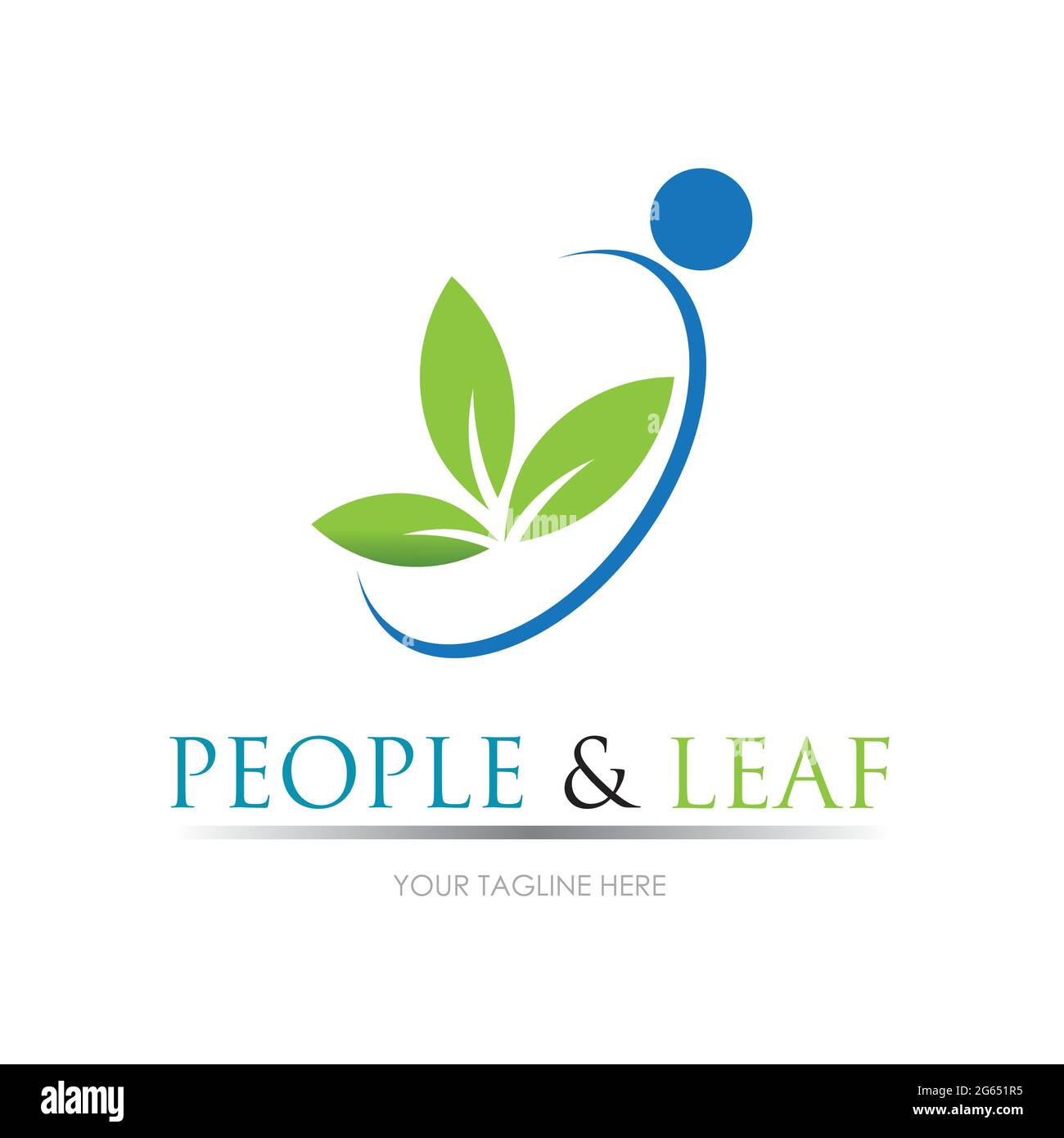 people leaf logo vector illustration design template Stock Vector Image ...