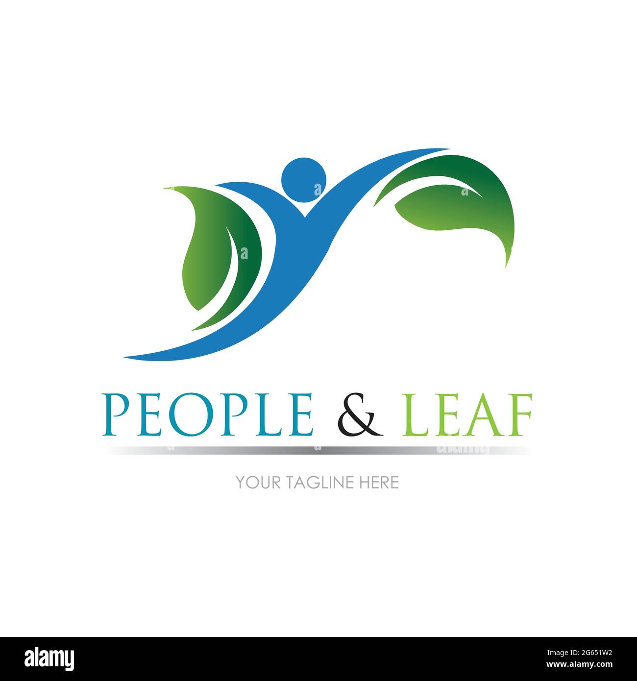 people leaf logo vector illustration design template Stock Vector Image ...