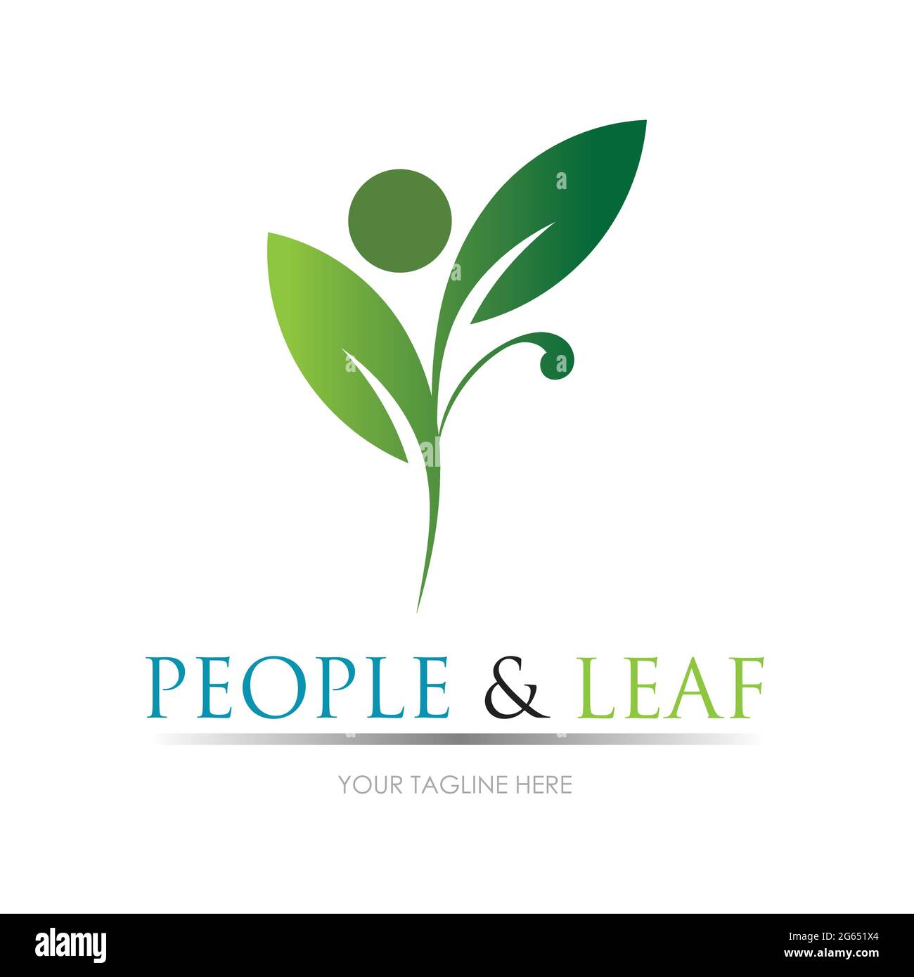 people leaf logo vector illustration design template Stock Vector