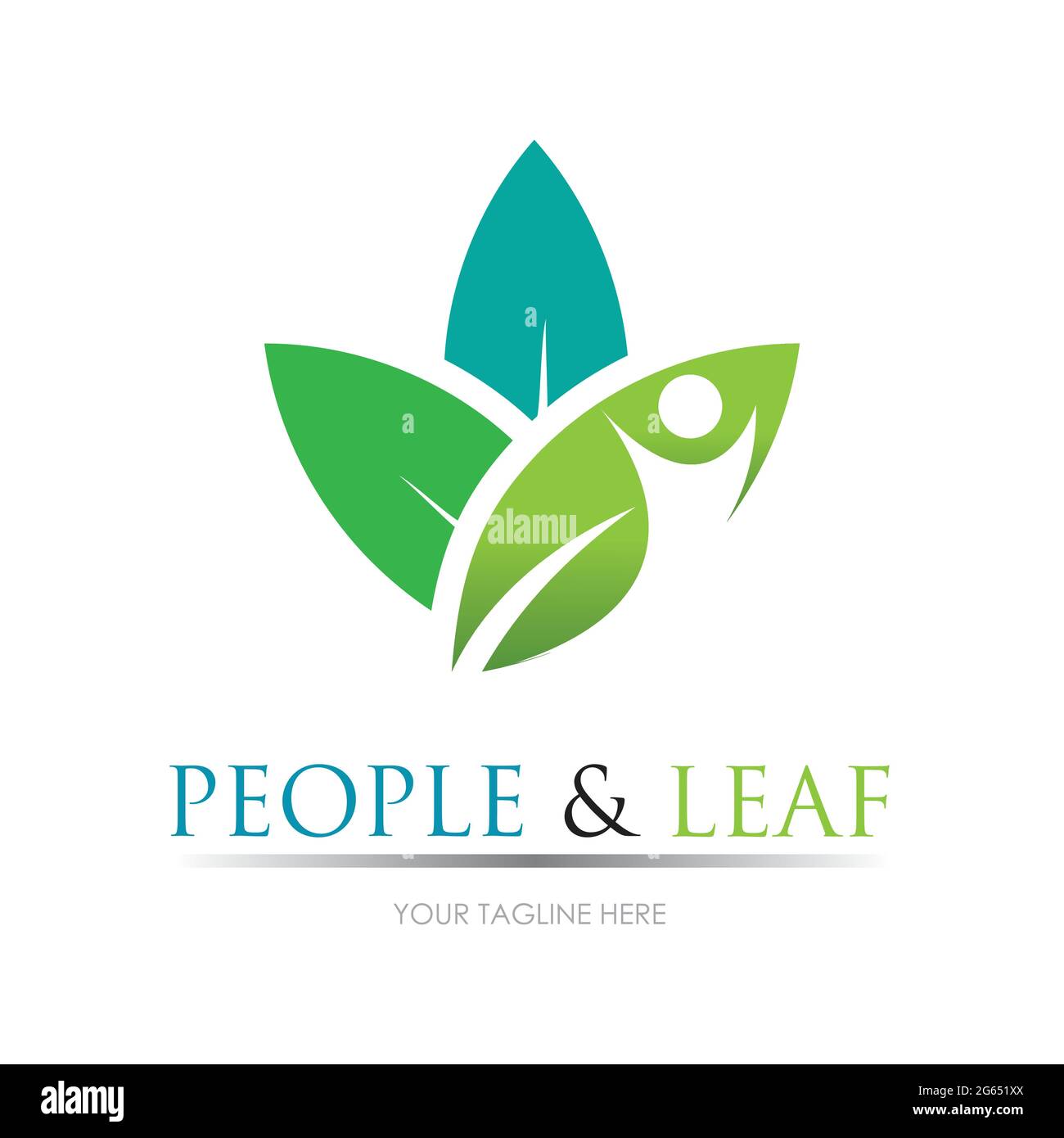 people leaf logo vector illustration design template Stock Vector Image ...