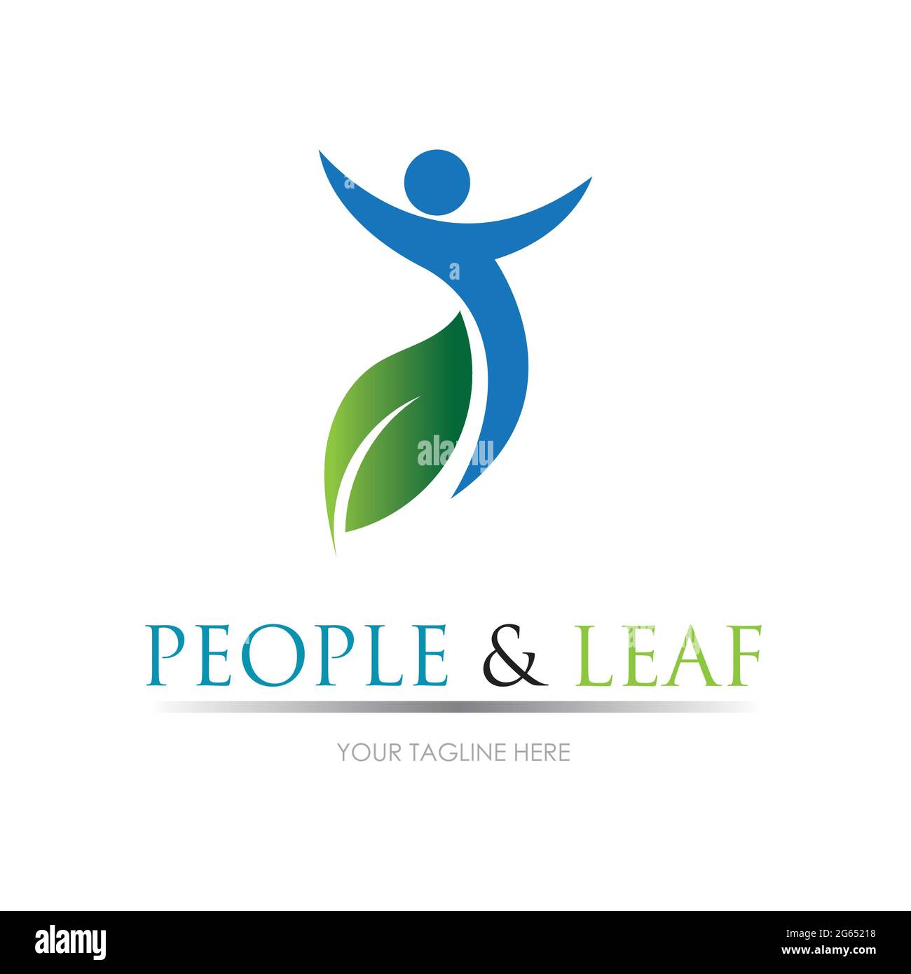 people leaf logo vector illustration design template Stock Vector Image ...