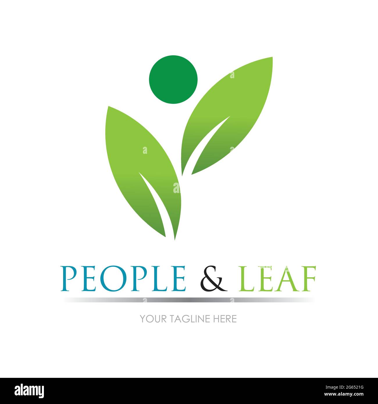 people leaf logo vector illustration design template Stock Vector Image ...