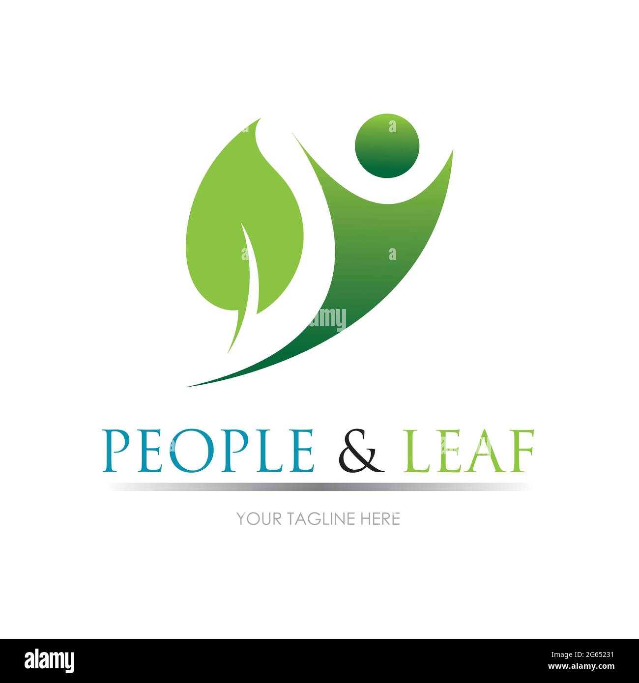 people leaf logo vector illustration design template Stock Vector Image ...