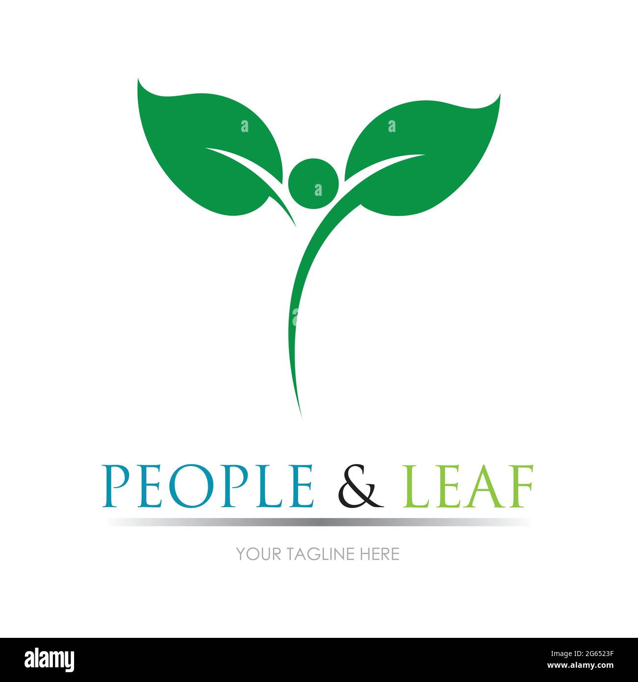 people leaf logo vector illustration design template Stock Vector Image ...