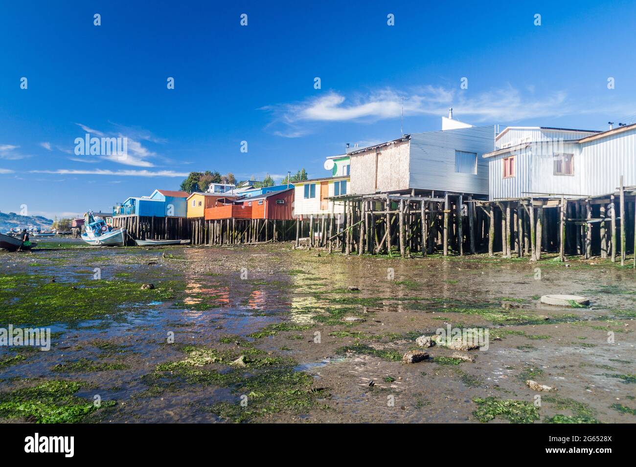 Palafitos (stilt houses) in Castro, Chiloe island, Chile Stock Photo