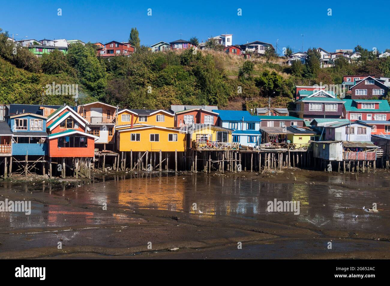 Palafitos (stilt houses) in Castro, Chiloe island, Chile Stock Photo