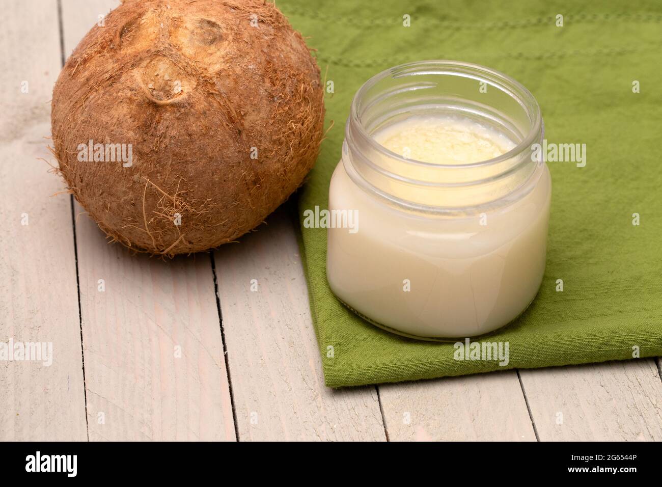 A Canning Jar of Solidified Coconut Oil A Healthy Alternative to