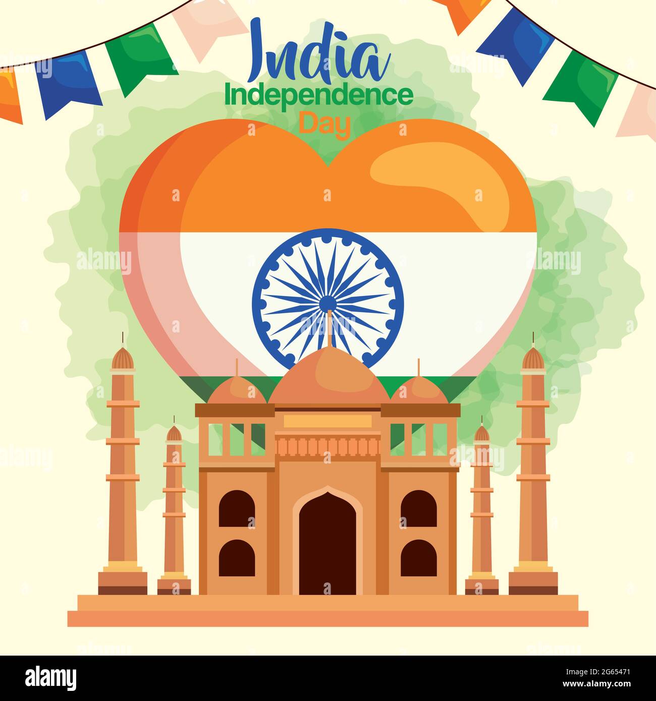 Happy india independence day taj mahal Stock Vector Image & Art - Alamy