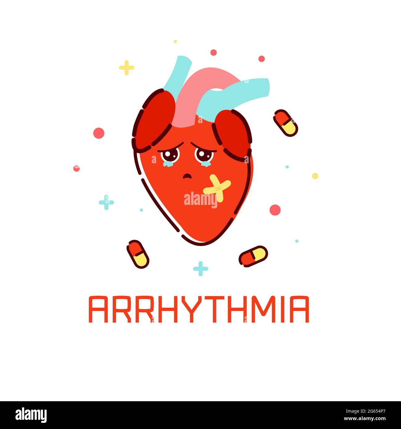 Arrhythmia heart disease, conceptual illustration Stock Photo