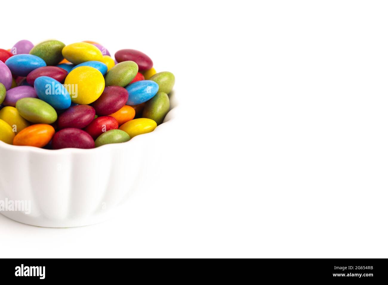 Candy Coated Multicolored Chocolates on a White Background Stock Photo ...