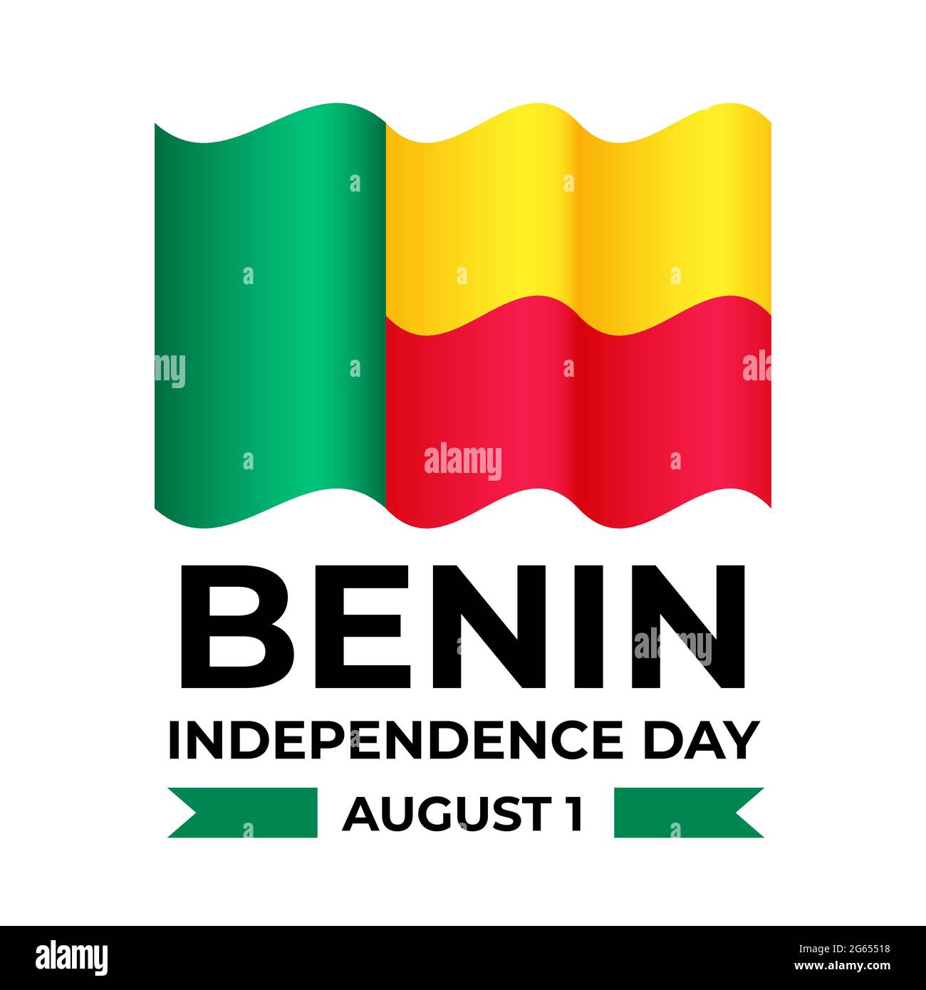 Dia Da Independência Do Estado Do Benin. 1 De Agosto. Um Feriado Nacional  Patriótico No País Africano. Uma Mão Da Pessoa Com Uma Bandeira Benin. O  Desenho Manual Em Grande Estilo Do