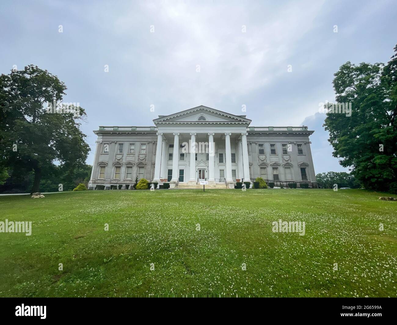 Staatsburg, NY USA July 1, 2021 Wide view of the Staatsburgh State Historic Site, a Beaux