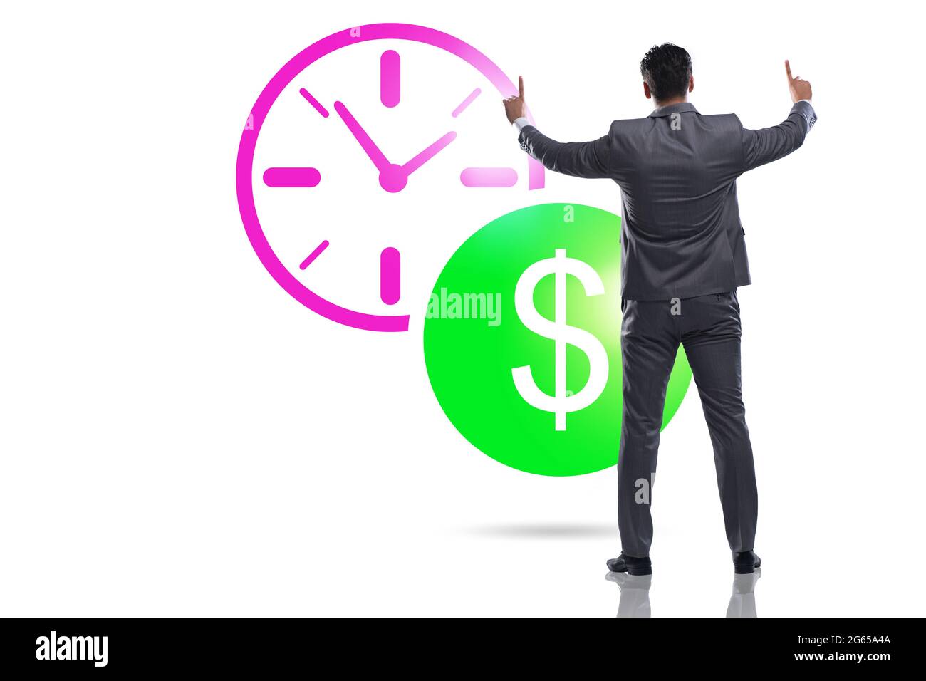 Time is money concept with the businessman Stock Photo - Alamy