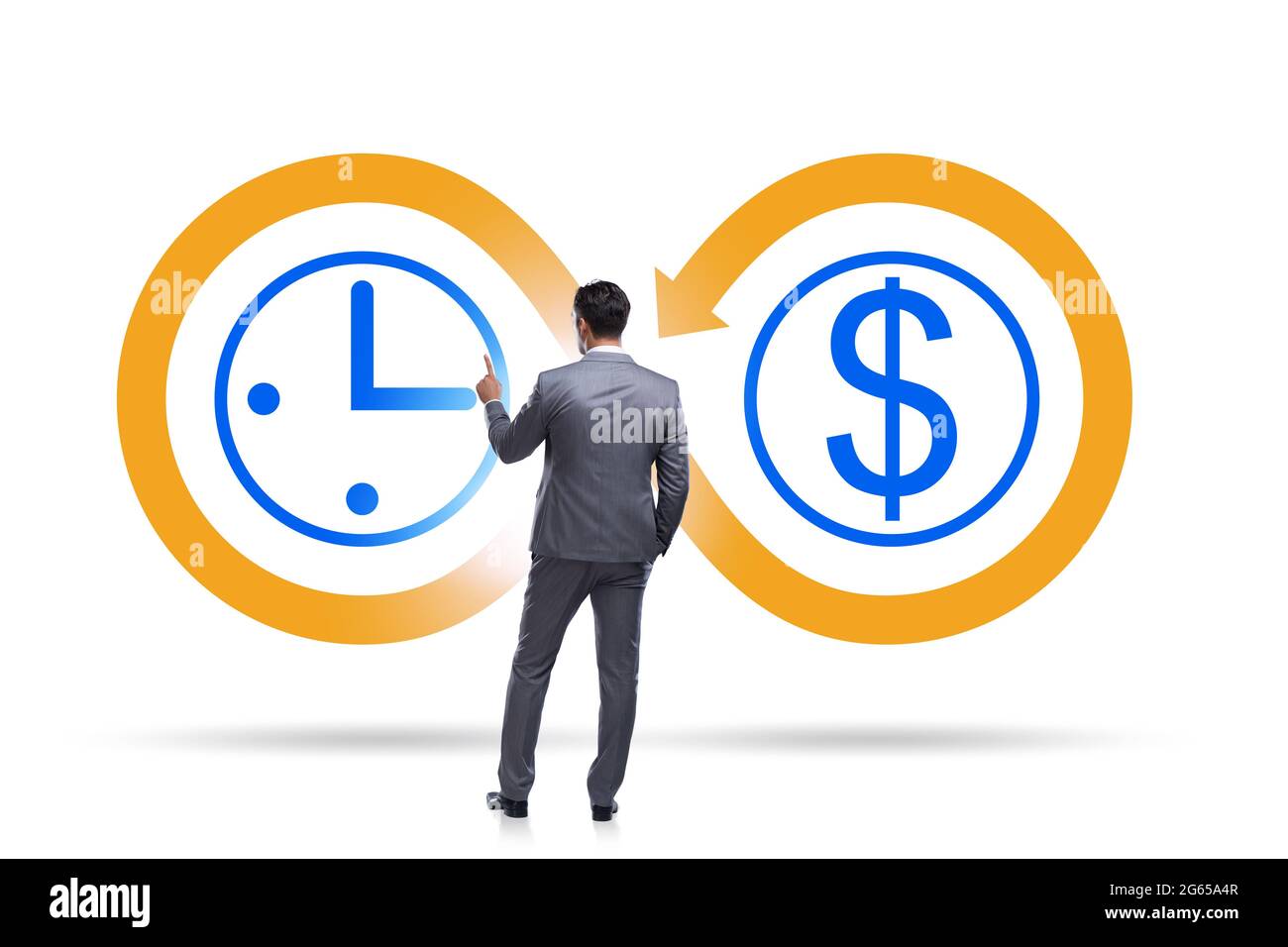 Time is money concept with the businessman Stock Photo - Alamy
