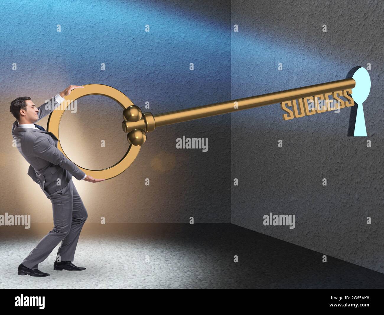 The businessmen in business success concept with key Stock Photo - Alamy