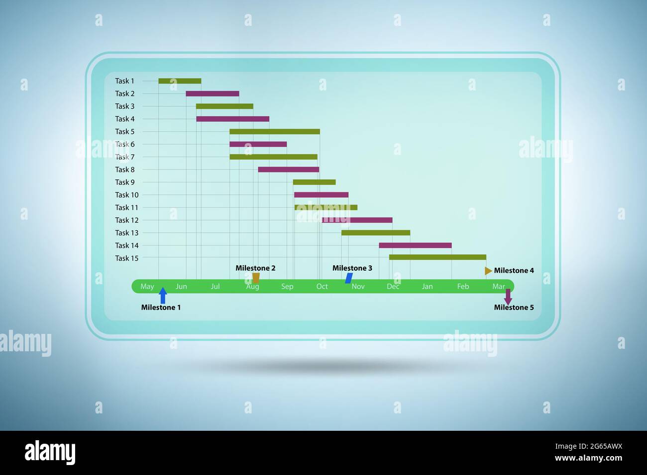 Illustration of gantt chart in the project management concept Stock Photo