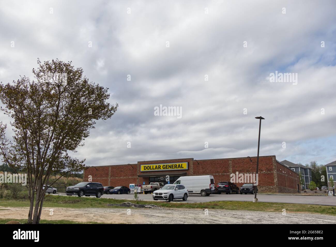 Augusta, Ga USA 03 30 21 Distant view of Dollar General retail store
