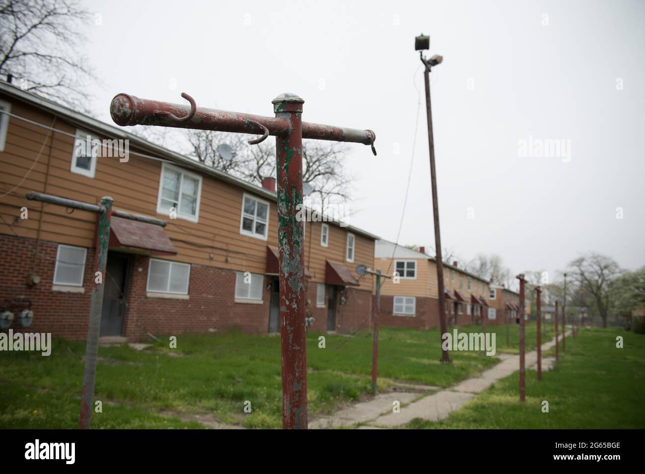 Gary, Indiana, USA. 28th Apr, 2021. Dorie Miller public housing homes