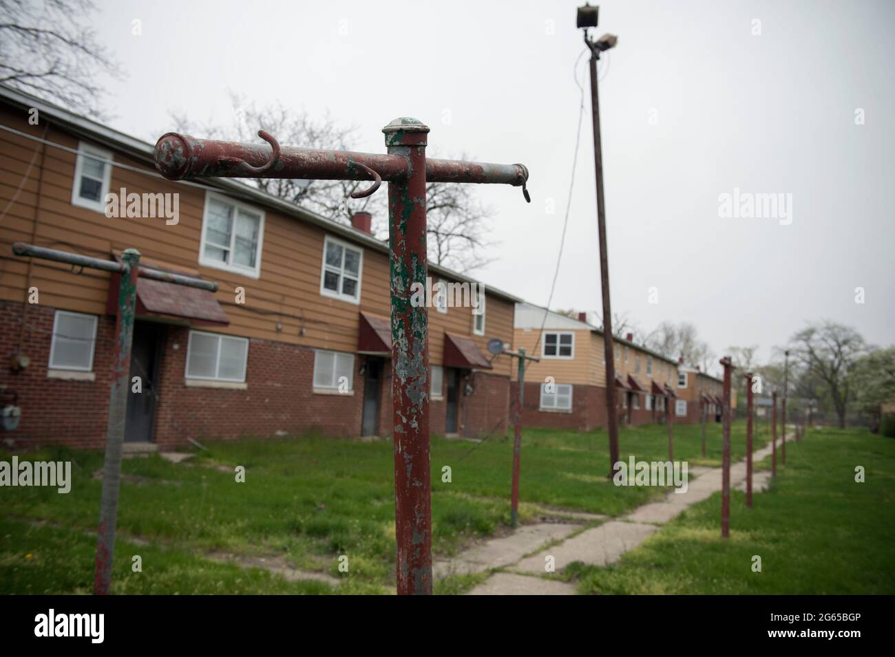 Gary, Indiana, USA. 28th Apr, 2021. Dorie Miller public housing homes