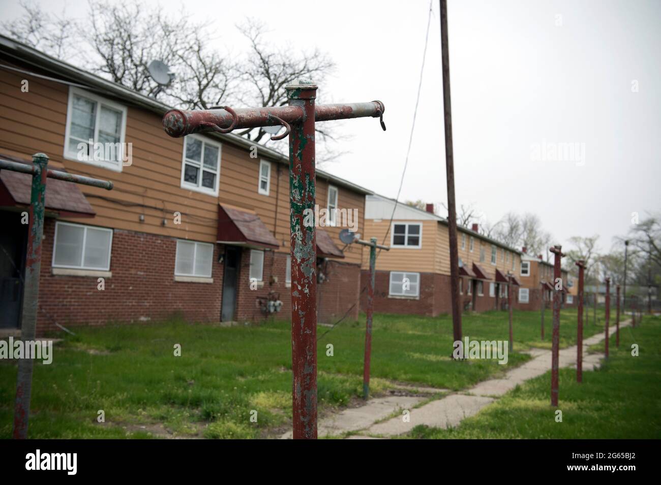Gary, Indiana, USA. 28th Apr, 2021. Dorie Miller public housing homes