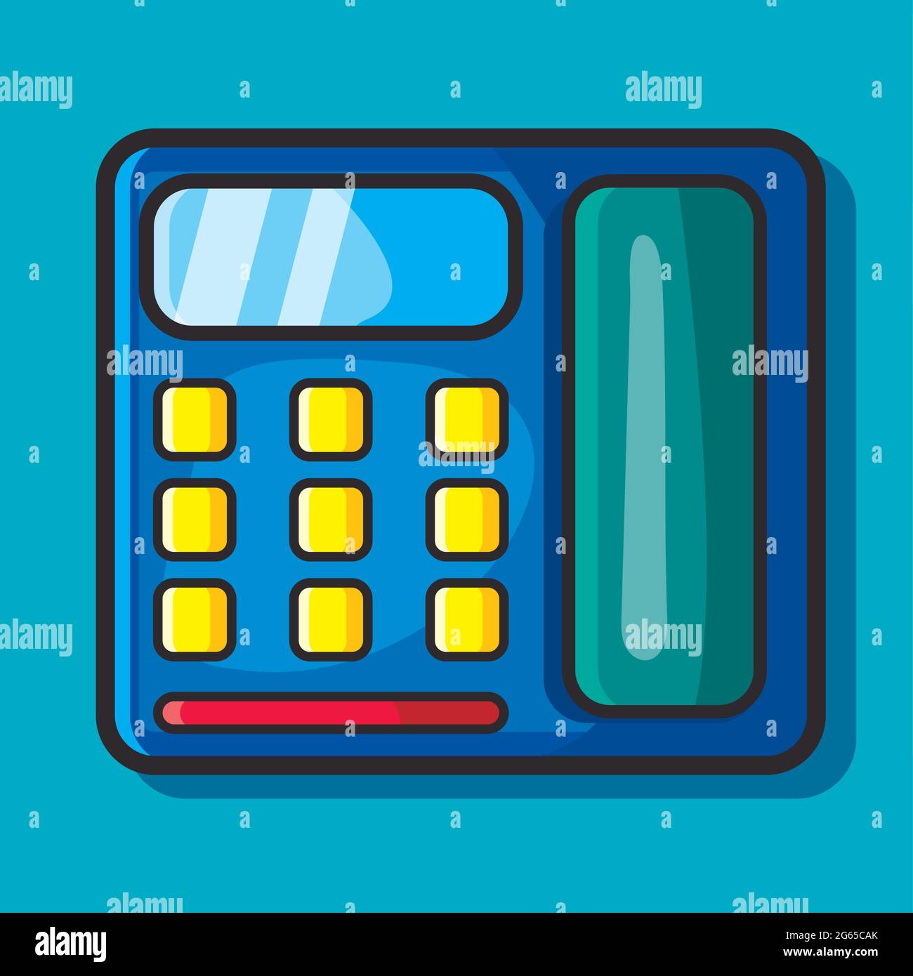 home telephone vector illustration in flat style Stock Vector