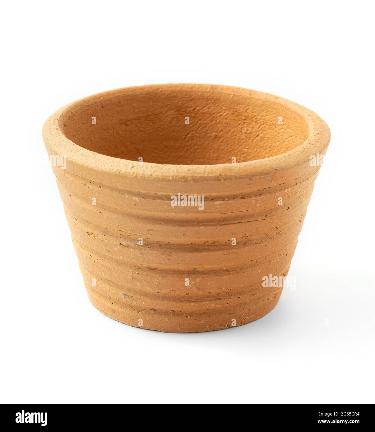 Terracotta pot isolated on a white background Stock Photo - Alamy