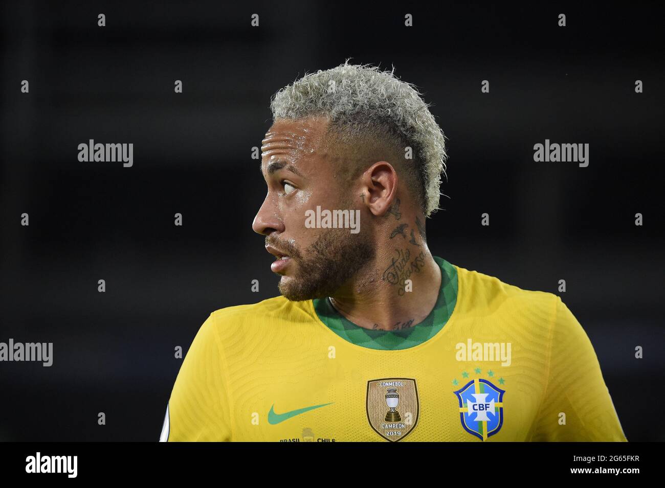 Rio de Janeiro, Brazil - June 23, 2021 Brazil v Colombia, Copa America 2021, Group B, Football, Nilton Santos Stadium, Neymar Jr Brasil player during Stock Photo