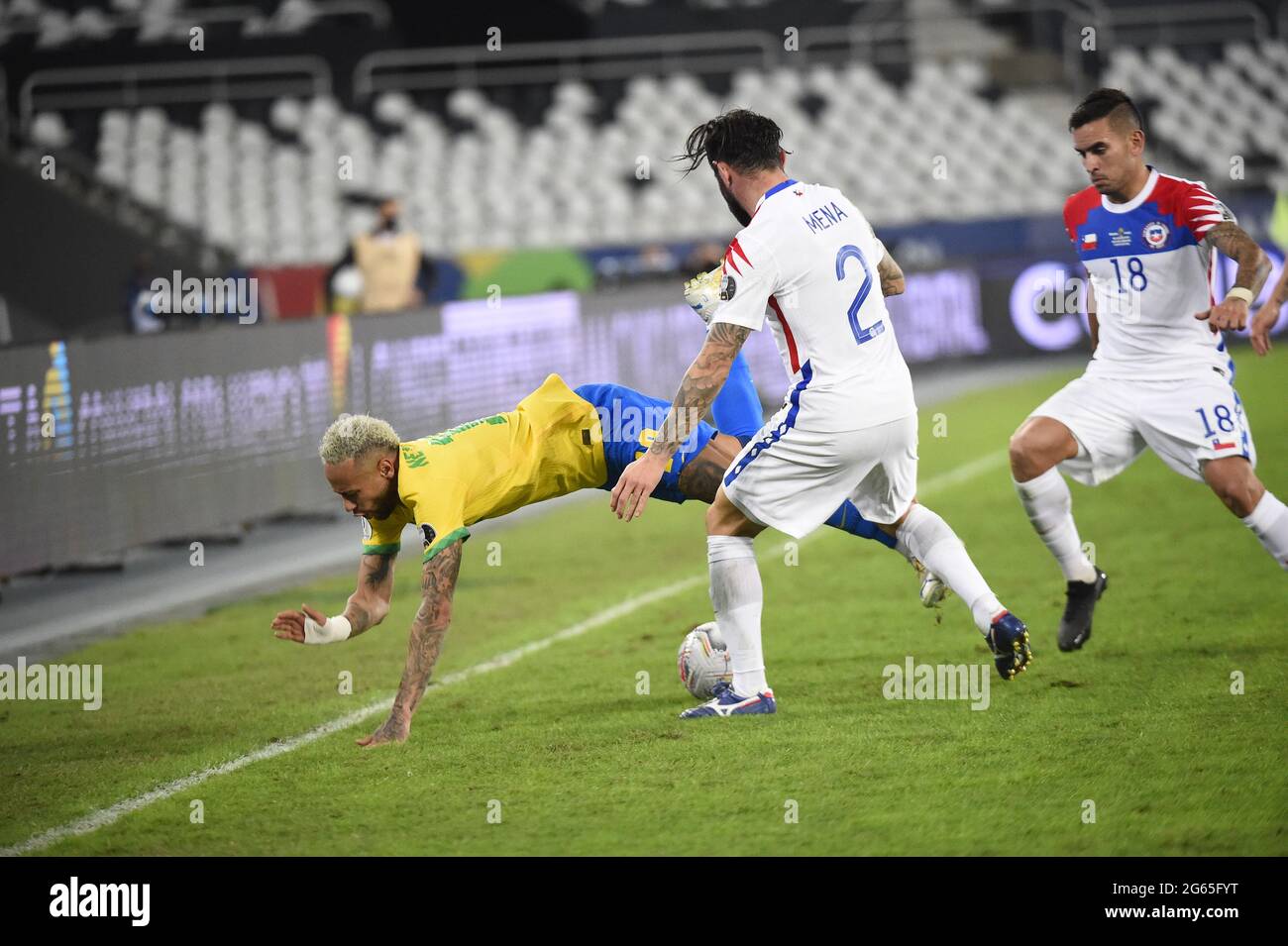 Rio de Janeiro, Brazil - June 23, 2021 Brazil v Colombia, Copa America 2021, Group B, Football, Nilton Santos Stadium, Neymar Jr Brasil player during Stock Photo