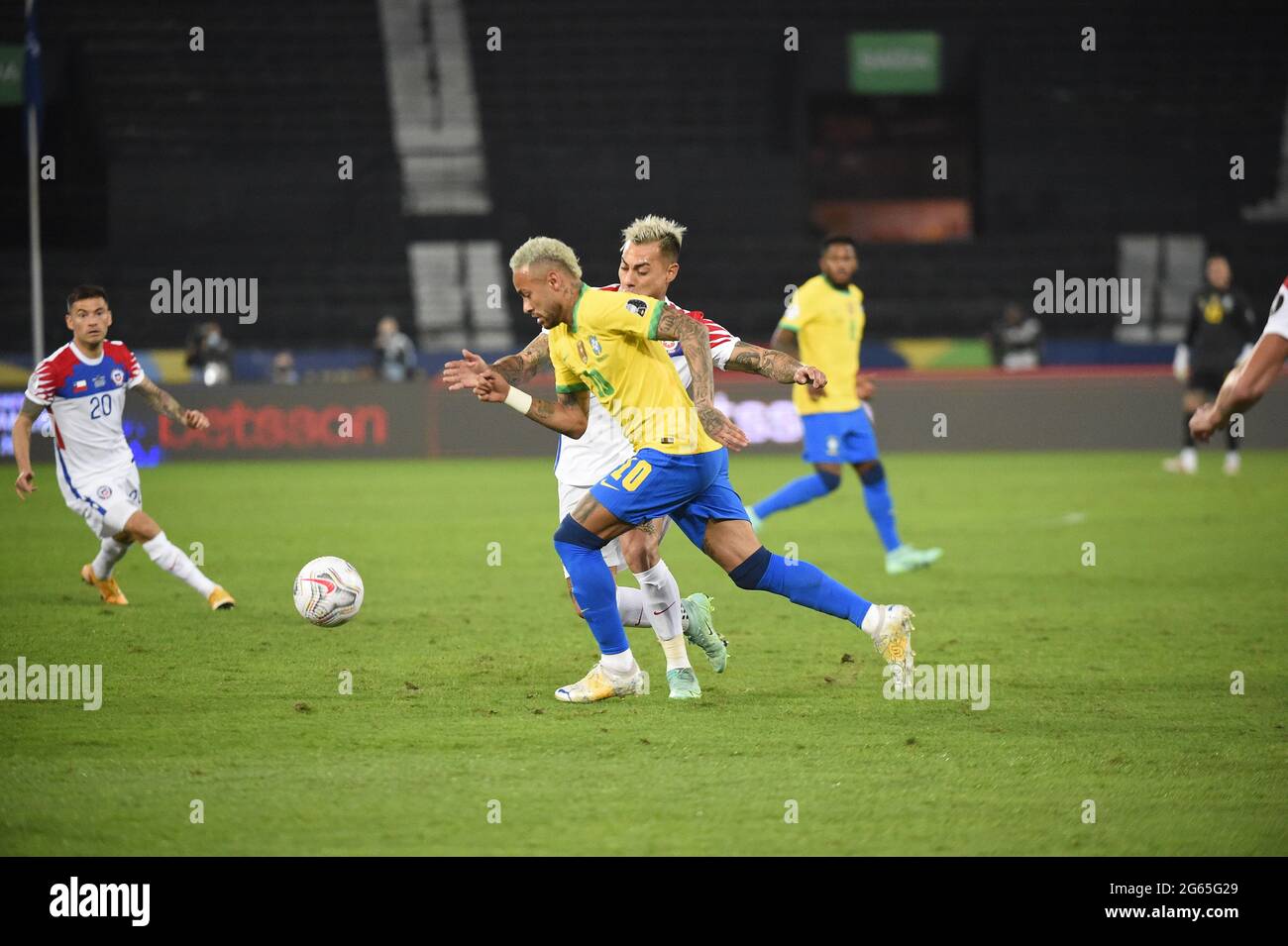 Rio de Janeiro, Brazil - June 23, 2021 Brazil v Colombia, Copa America 2021, Group B, Football, Nilton Santos Stadium, Neymar Jr Brasil player during Stock Photo