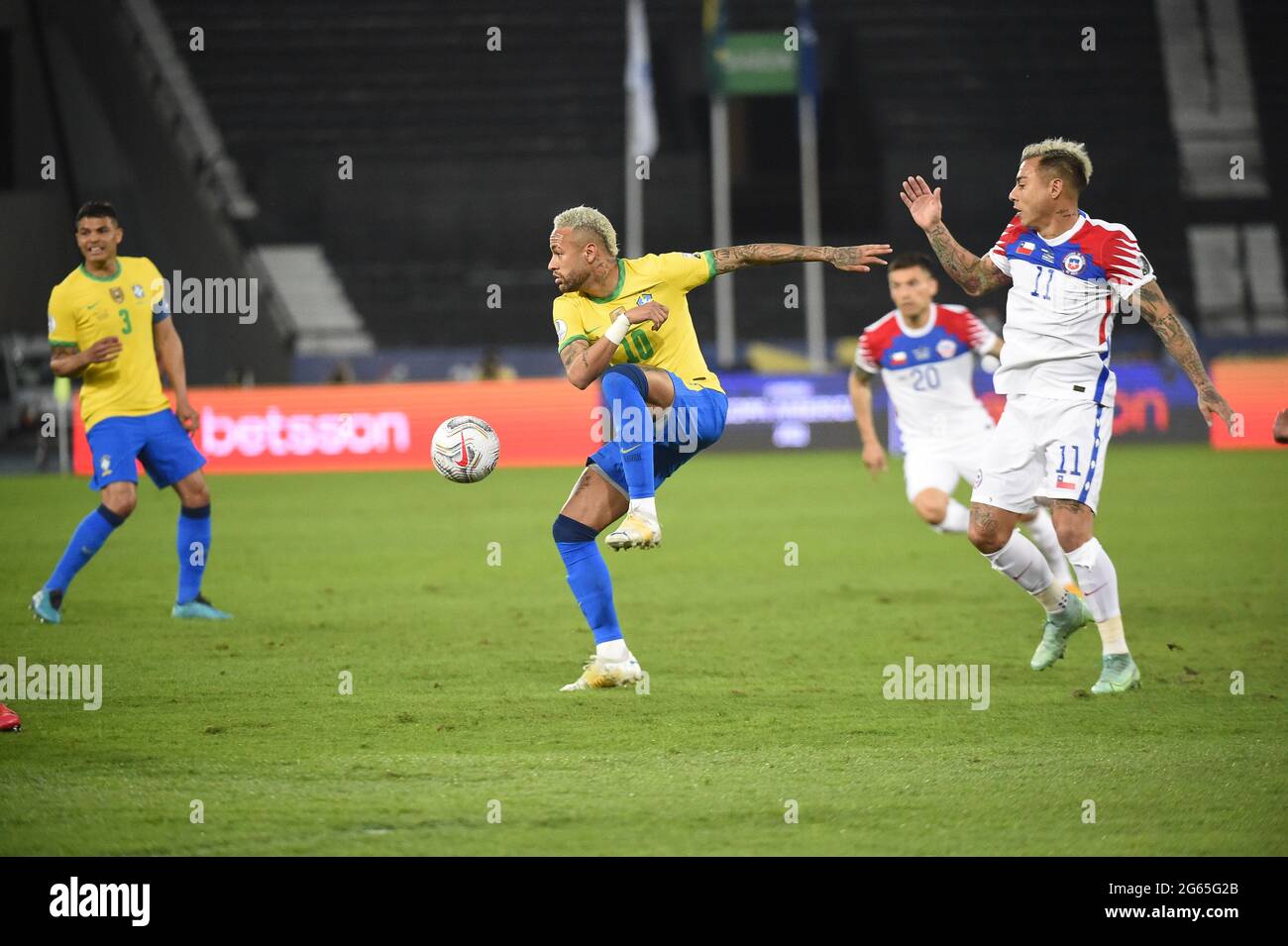 Rio de Janeiro, Brazil - June 23, 2021 Brazil v Colombia, Copa America 2021, Group B, Football, Nilton Santos Stadium, Neymar Jr Brasil player during Stock Photo