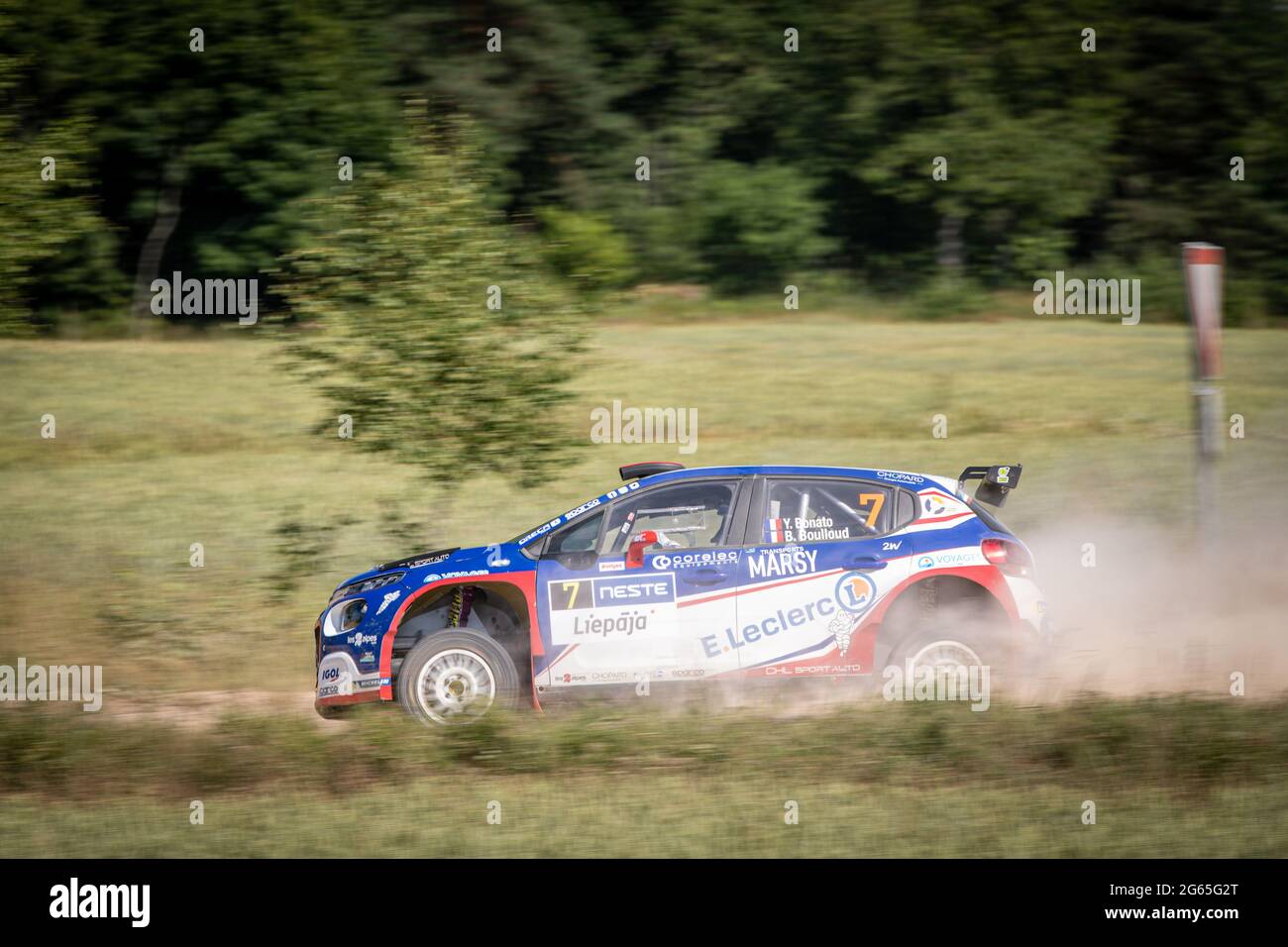 07 BONATO Yoann (FRA) , BOULLOUD Benjamin (FRA), CHL SPORT AUTO, Citroen C3, action during the 2021 FIA ERC Rally Liepaja, 2nd round of the 2021 FIA European Rally Championship, from July 1 to 3, 2021 in in Liepaja, Latvia - Photo Alexandre Guillaumot / DPPI Stock Photo