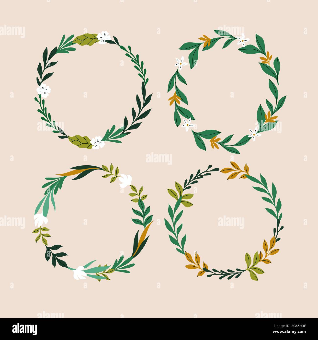 Floral wreaths collection Vector EPS Stock Vector Image & Art - Alamy