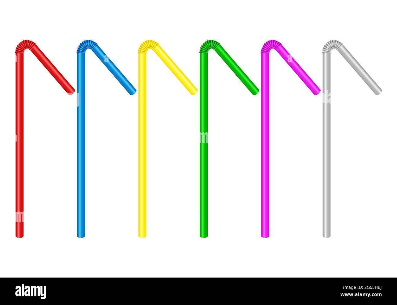 Drinking straw set on a white background. Vector illustration Stock ...