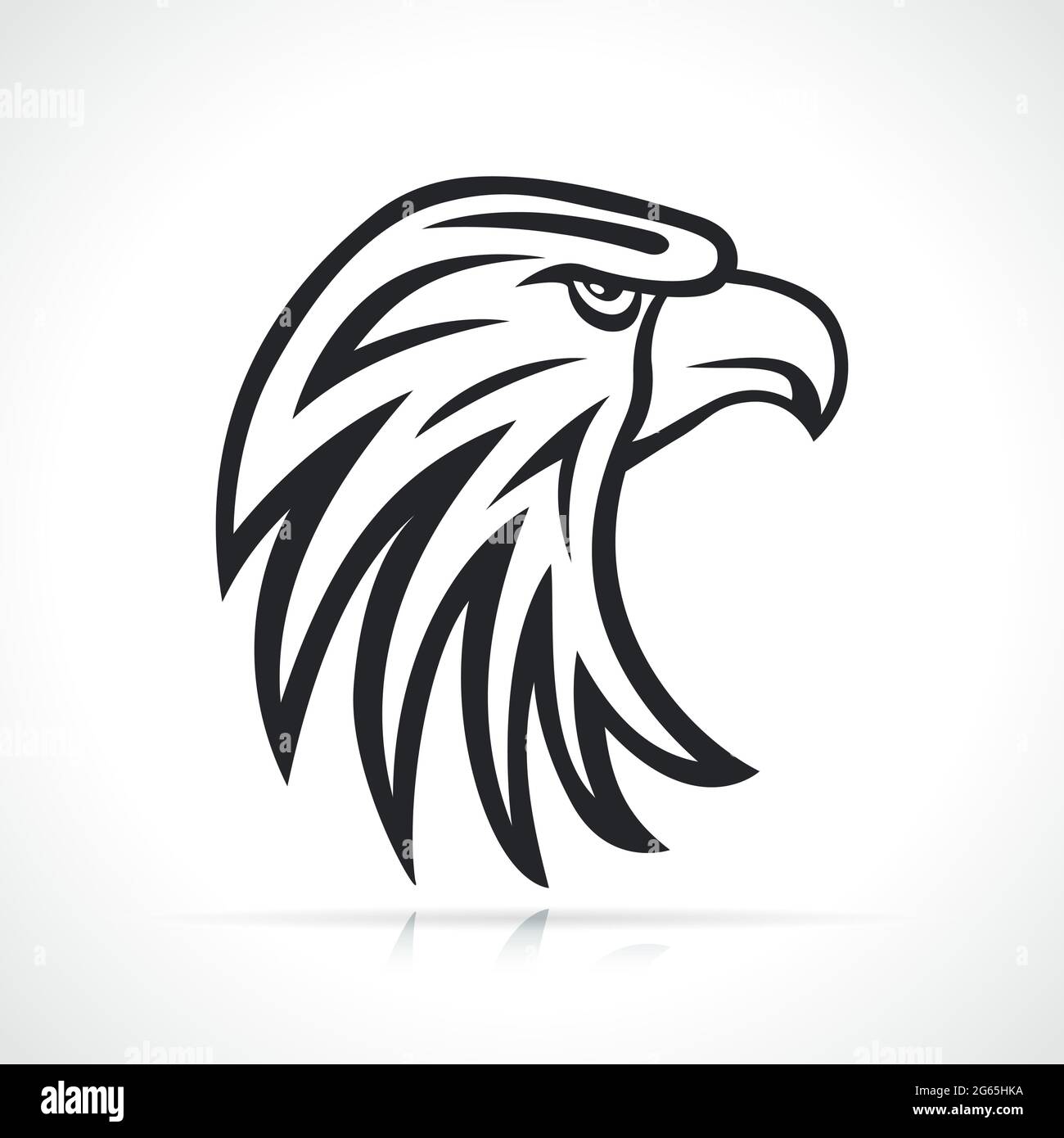 eagle head black and white illustration design Stock Vector