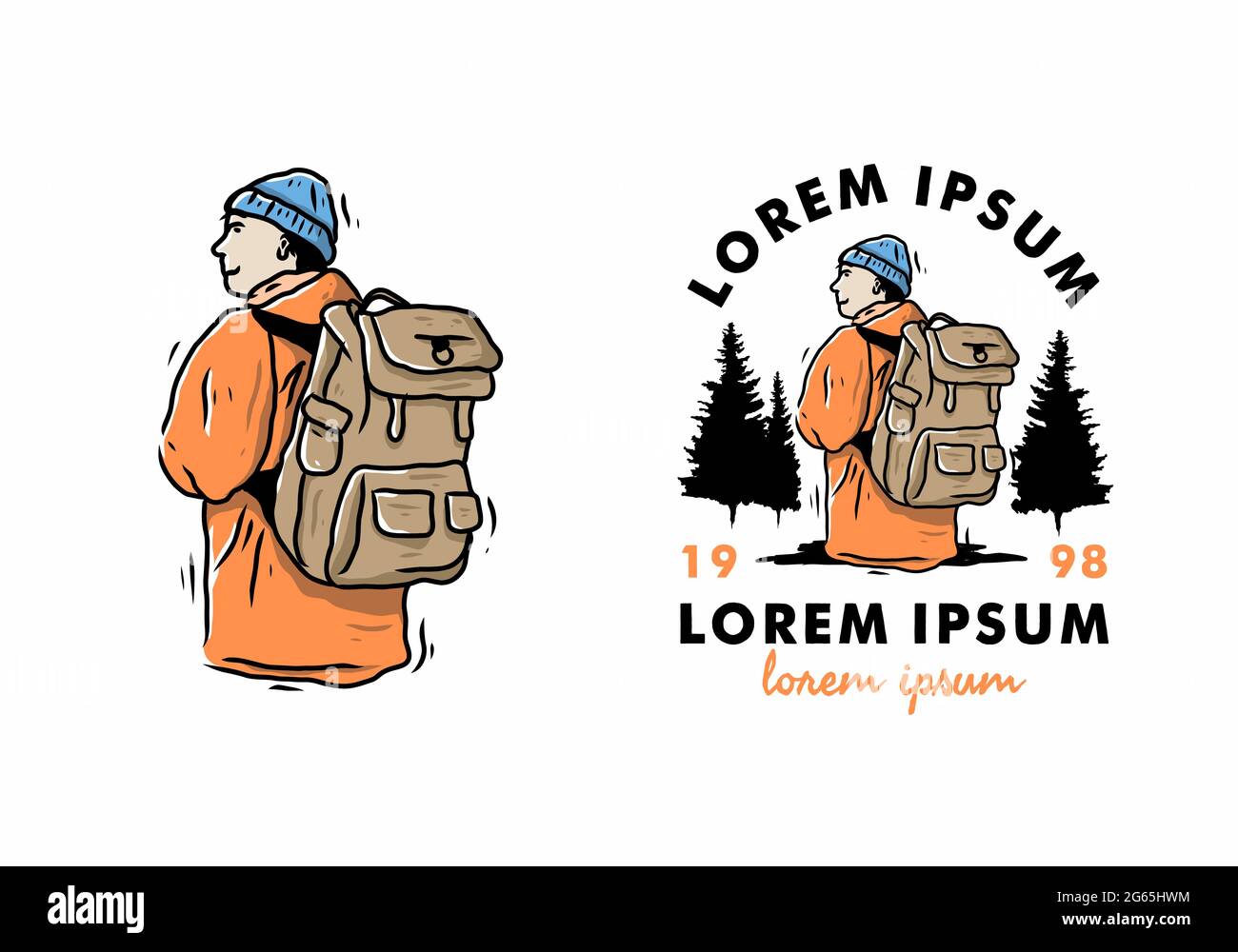 Wearing orange jacket Stock Vector Images Alamy