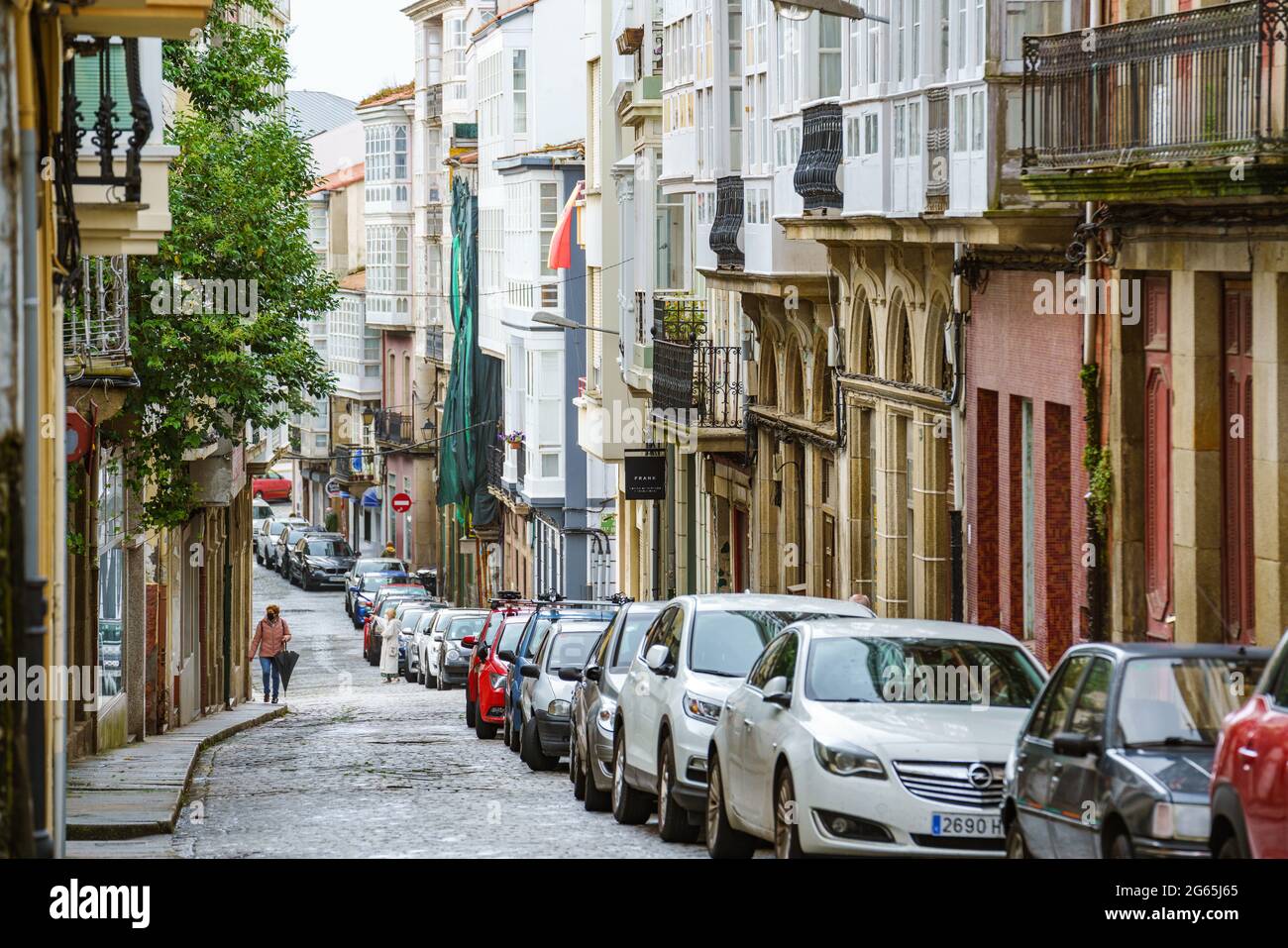Ferrol, Spain. June 22, 2021. An old street in Ferrol Vello district. Stock Photo