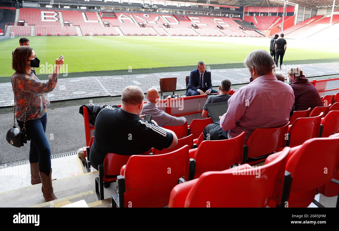 Sheffield, England, 2nd July 2021. Slavisa Jokanovic the new manager of Sheffield Utd during his press afternoon at Bramall Lane, Sheffield. Picture date: 2nd July 2021. Picture credit should read: Darren Staples / Sportimage Stock Photo