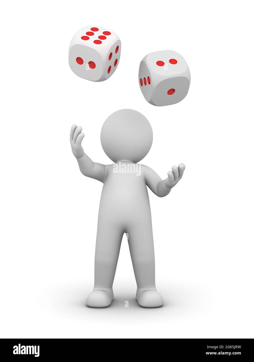 3D Character and Chance - He is the Dicer Stock Photo