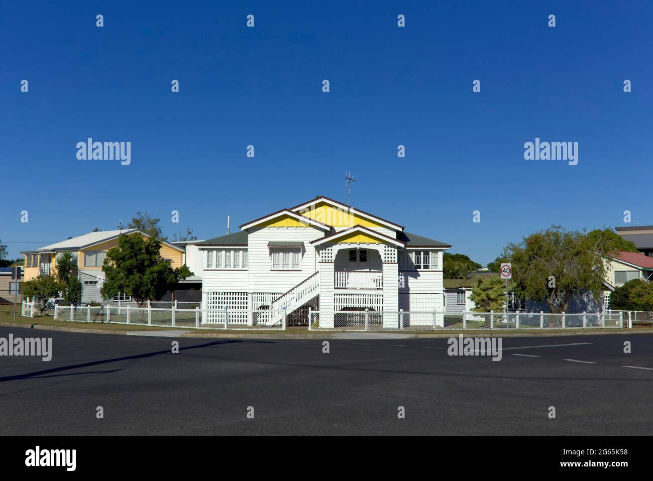 Queenslander style house at Burrum Heads Fraser Coast Queensland Australia Stock Photo