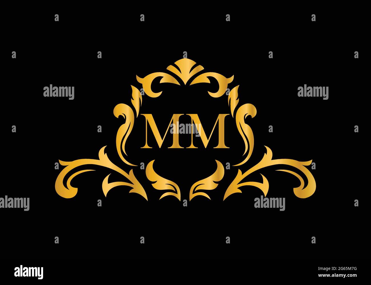 Mm initials letter wedding monogram logos Vector Image