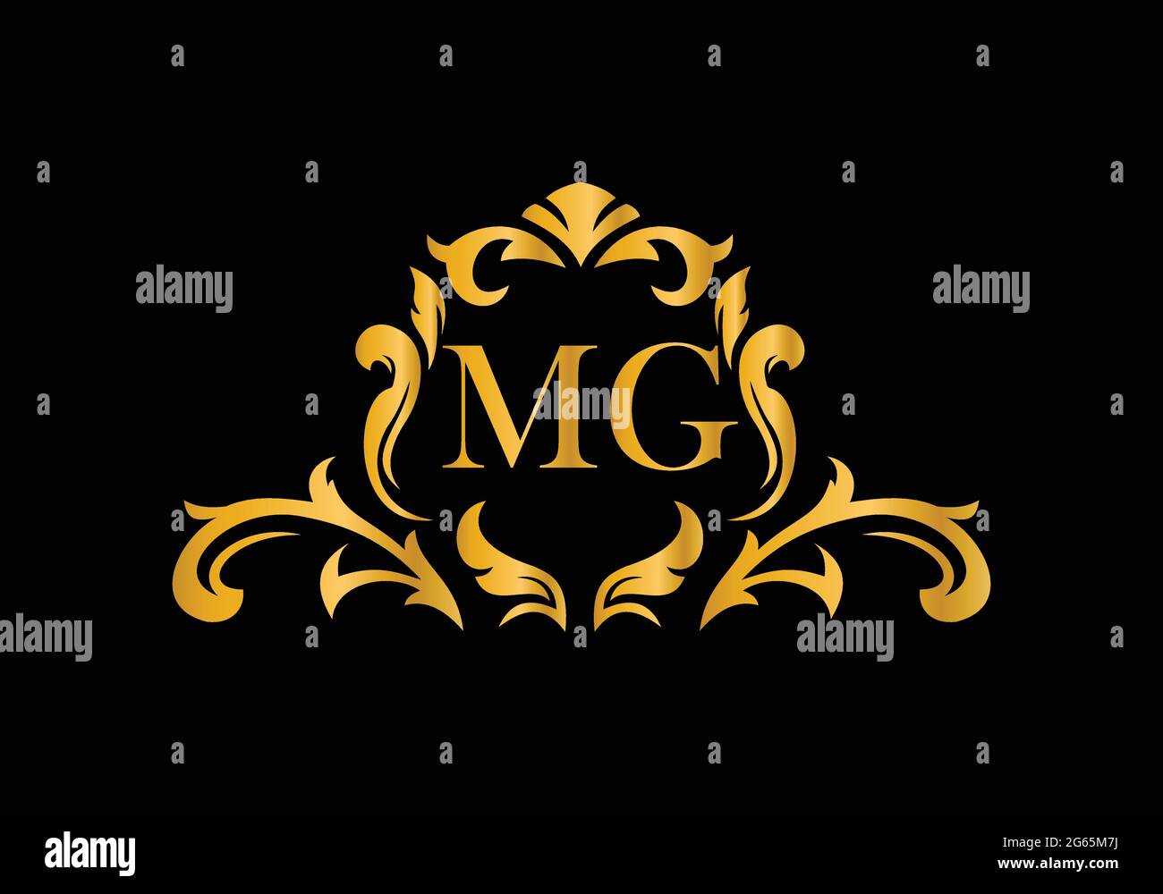 GM elegant luxury monogram logo or badge template with scrolls and royal  crown - perfect for luxurious branding projects Stock Vector Image & Art -  Alamy